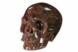 Realistic, Carved Strawberry Quartz Crystal Skull #151184-1